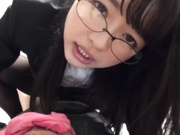 [OKP-058] 神メガネOL 宮沢ちはる 眼鏡OLスーツの美脚を包んだ生ナマしいパンストを完全着衣でムレた足裏からつま先を味わい尽くす 【破解】 - 5of5