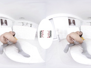 Cute Jenny Ferri making solo in VR